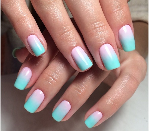 Manucure ombre à la mode sur des ongles de différentes longueurs: idées de photos