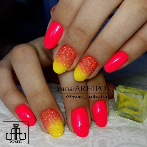 Manucure ombre à la mode sur des ongles de différentes longueurs: idées de photos