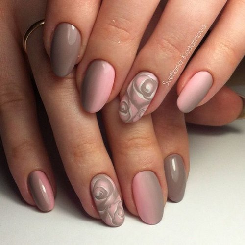 Manucure ombre à la mode sur des ongles de différentes longueurs: idées de photos