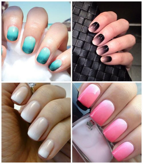 Manucure ombre à la mode sur des ongles de différentes longueurs: idées de photos