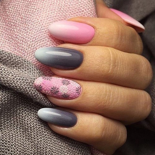 Manucure ombre à la mode sur des ongles de différentes longueurs: idées de photos