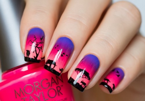 Manucure ombre à la mode sur des ongles de différentes longueurs: idées de photos