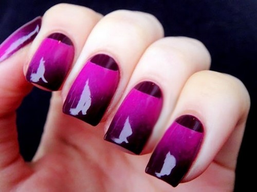 Manucure ombre à la mode sur des ongles de différentes longueurs: idées de photos