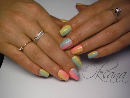 Manucure ombre à la mode sur des ongles de différentes longueurs: idées de photos