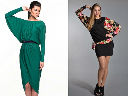 Robes de chauve-souris à la mode - photos, robes de soirée et de tous les jours avec une manche de chauve-souris