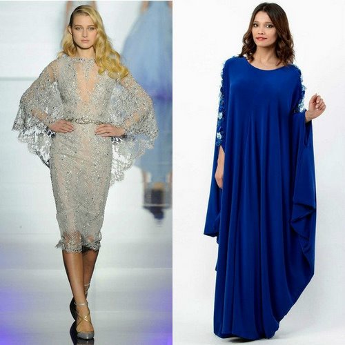 Robes de chauve-souris à la mode - photos, robes de soirée et de tous les jours avec une manche de chauve-souris