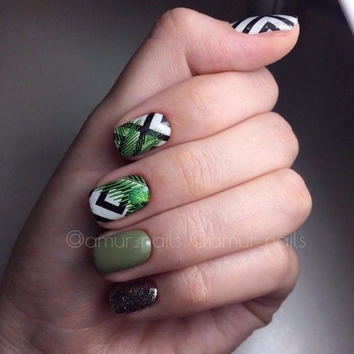 Design à la mode de manucure pour les ongles courts - idées de photos