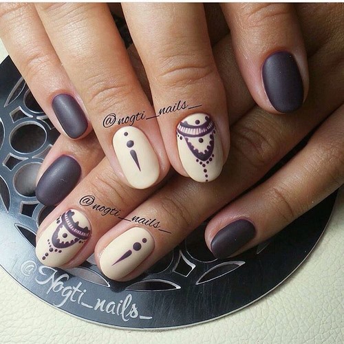 Design à la mode de manucure pour les ongles courts - idées de photos