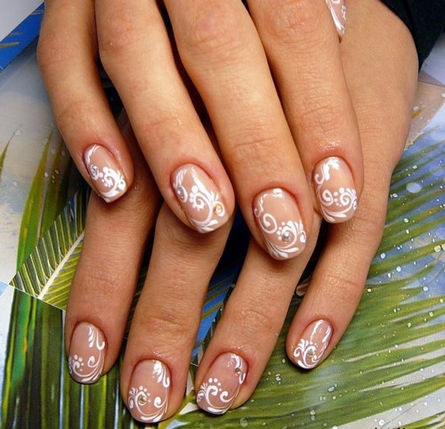 Design à la mode de manucure pour les ongles courts - idées de photos