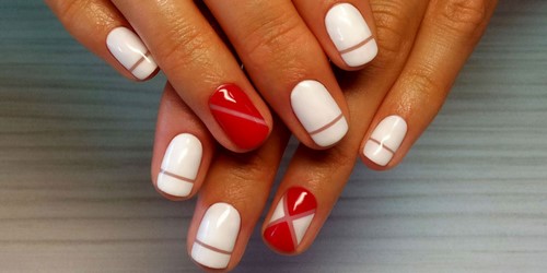 Design à la mode de manucure pour les ongles courts - idées de photos