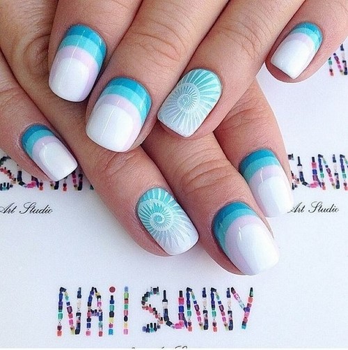 Design à la mode de manucure pour les ongles courts - idées de photos