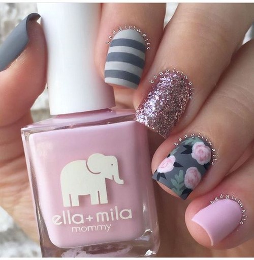 Design à la mode de manucure pour les ongles courts - idées de photos