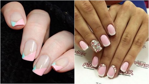 Design à la mode de manucure pour les ongles courts - idées de photos