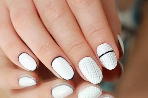 Design à la mode de manucure pour les ongles courts - idées de photos