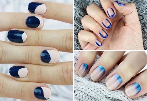 Design à la mode de manucure pour les ongles courts - idées de photos