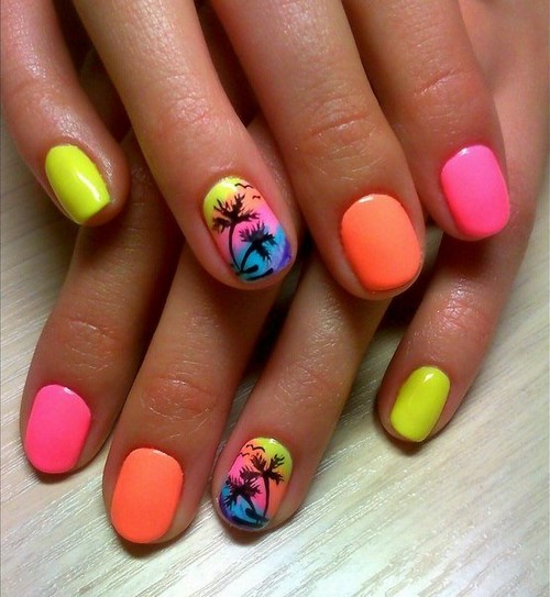 Manucure lumineuse - idées originales de conception d'ongles aux couleurs saturées