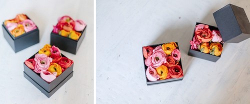 Tendance floristique à la mode: des fleurs à faire soi-même dans une boîte