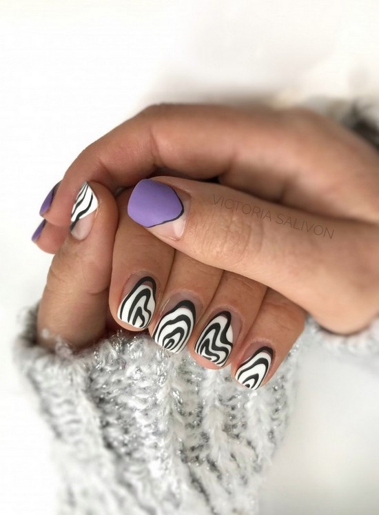 Belle manucure sur les ongles carrés - idées de conception de photos, tendances de la mode