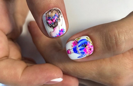 Belle manucure sur les ongles carrés - idées de conception de photos, tendances de la mode