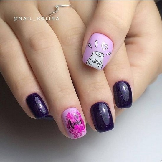 Belle manucure sur les ongles carrés - idées de conception de photos, tendances de la mode