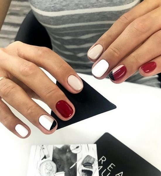 Manucure simple pour les débutants: manucure facile avec un simple vernis dans différentes techniques