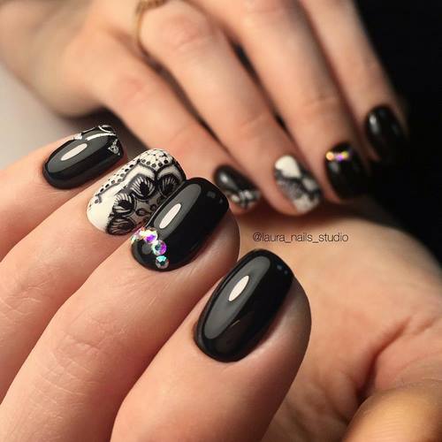 Manucure luxueuse avec dentelle - photos, actualités, idées de motifs