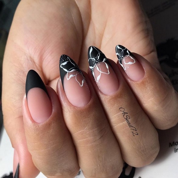 Conception d'ongles pointus: ongles pointus à la mode - idées de photos dans différentes techniques