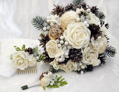 Les plus beaux bouquets d'hiver. Photo de l'idée de bouquets avec une ambiance hivernale