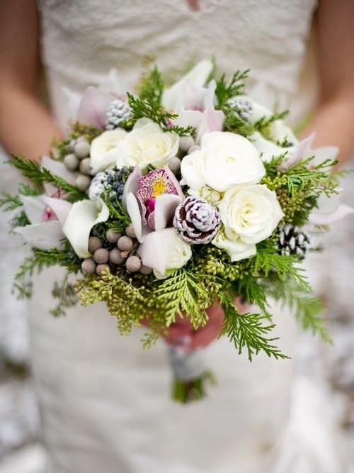 Les plus beaux bouquets d'hiver. Photo de l'idée de bouquets avec une ambiance hivernale