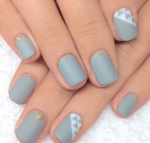 Madingas pilkas manikiūras - naujos nuotraukos, pilkos spalvos nagų dizainas