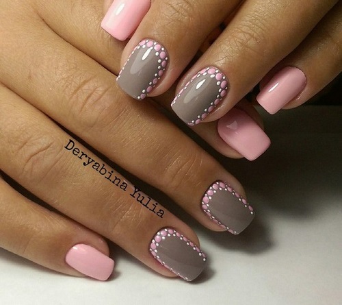 Madingas pilkas manikiūras - naujos nuotraukos, pilkos spalvos nagų dizainas