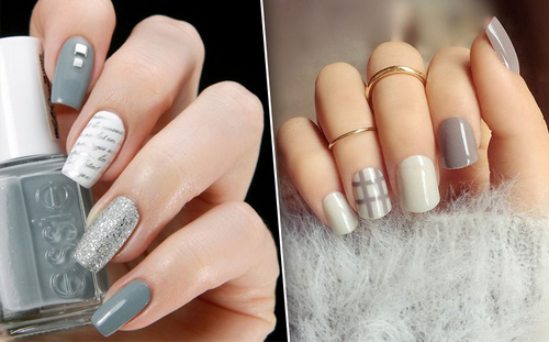 Madingas pilkas manikiūras - naujos nuotraukos, pilkos spalvos nagų dizainas