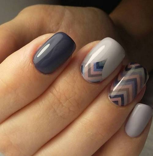 Madingas pilkas manikiūras - naujos nuotraukos, pilkos spalvos nagų dizainas