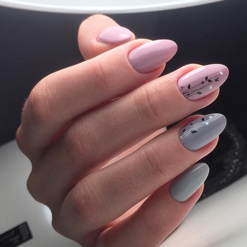 Madingas pilkas manikiūras - naujos nuotraukos, pilkos spalvos nagų dizainas