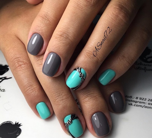 Madingas pilkas manikiūras - naujos nuotraukos, pilkos spalvos nagų dizainas