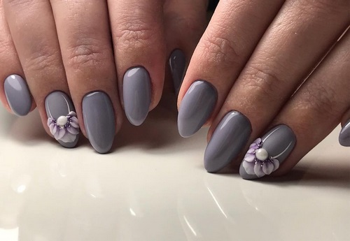 Madingas pilkas manikiūras - naujos nuotraukos, pilkos spalvos nagų dizainas