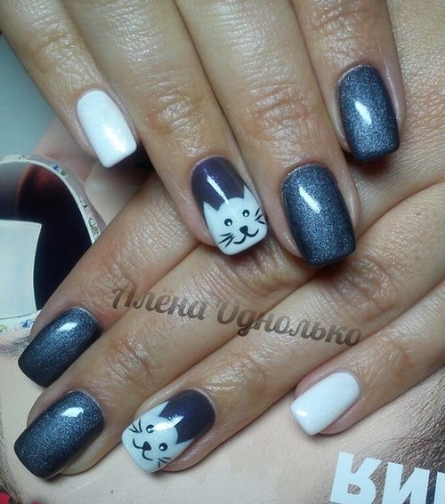 Madingas pilkas manikiūras - naujos nuotraukos, pilkos spalvos nagų dizainas