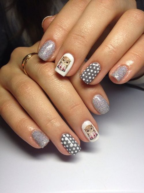 Madingas pilkas manikiūras - naujos nuotraukos, pilkos spalvos nagų dizainas