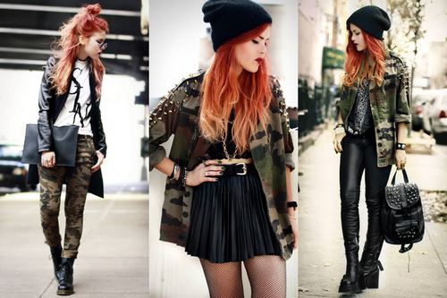 Style militaire inhabituel: photos, images à la mode, idées de garde-robe