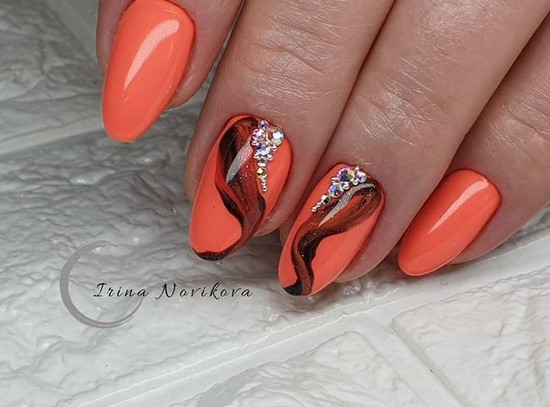 Super Coral Nail Design Ideas dans des exemples de maîtrise