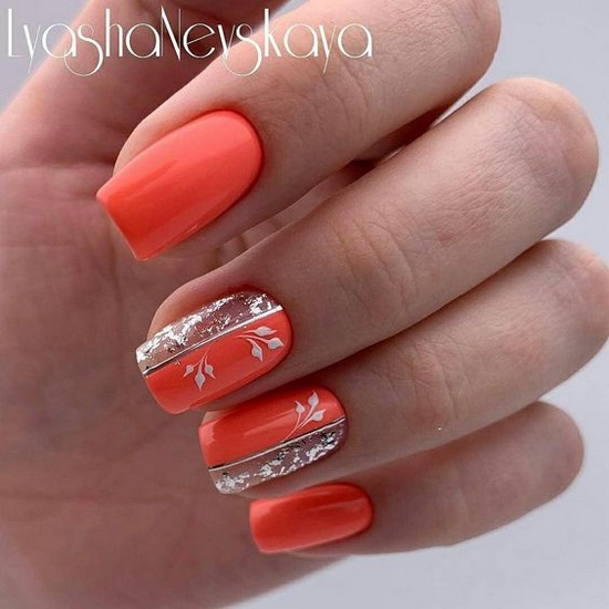 Super Coral Nail Design Ideas dans des exemples de maîtrise