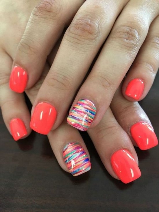 Super Coral Nail Design Ideas dans des exemples de maîtrise