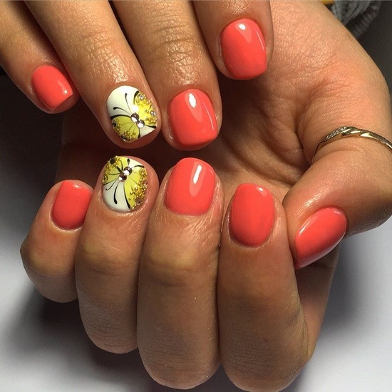 Super Coral Nail Design Ideas dans des exemples de maîtrise
