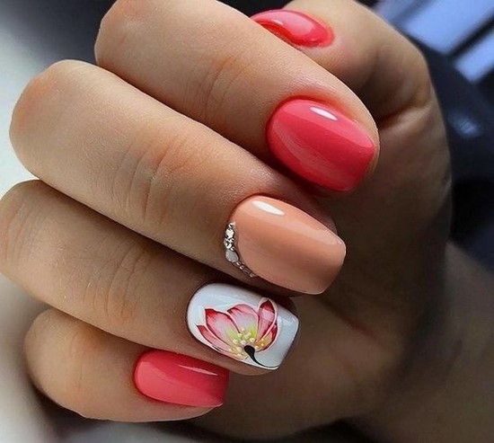 Super Coral Nail Design Ideas dans des exemples de maîtrise