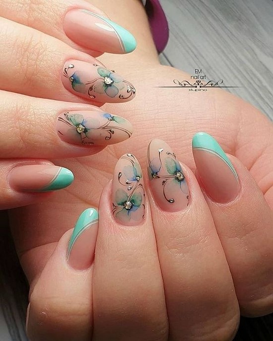 Nouvelles solutions de nail art turquoise - les meilleures photos de design