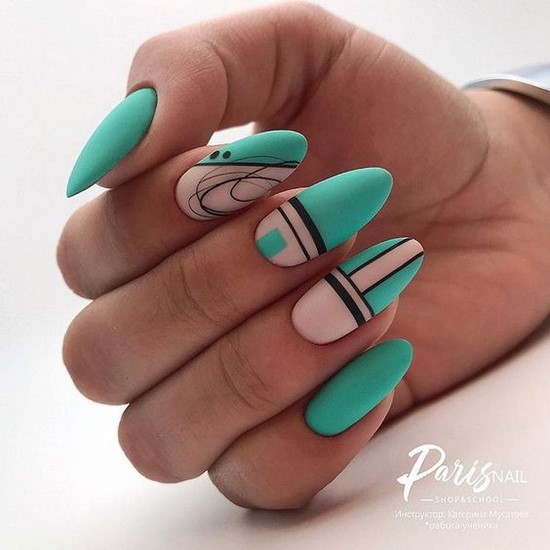 Nouvelles solutions de nail art turquoise - les meilleures photos de design