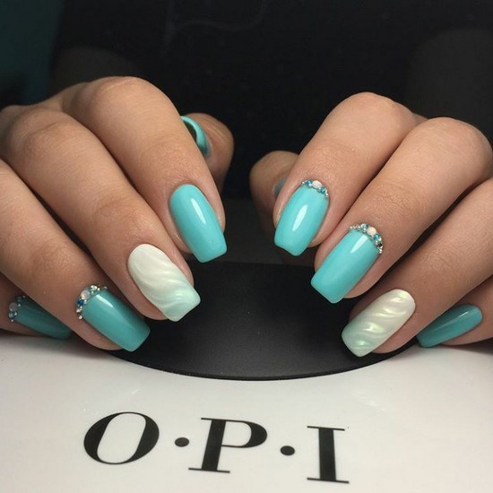 Nouvelles solutions de nail art turquoise - les meilleures photos de design