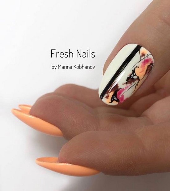 Meilleures idées et innovations de l'art des ongles orange