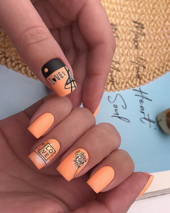 Meilleures idées et innovations de l'art des ongles orange