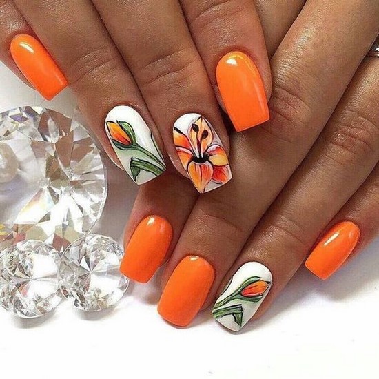 Meilleures idées et innovations de l'art des ongles orange
